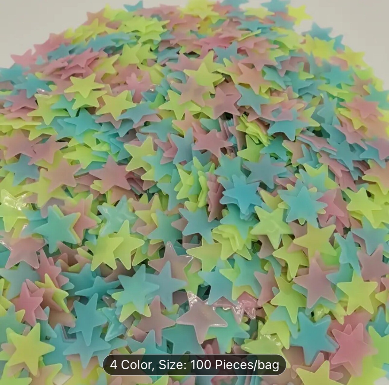100PCS 3CM Luminous Star Wall Sticker Luminous Fluorescent 3D Kids Bedroom