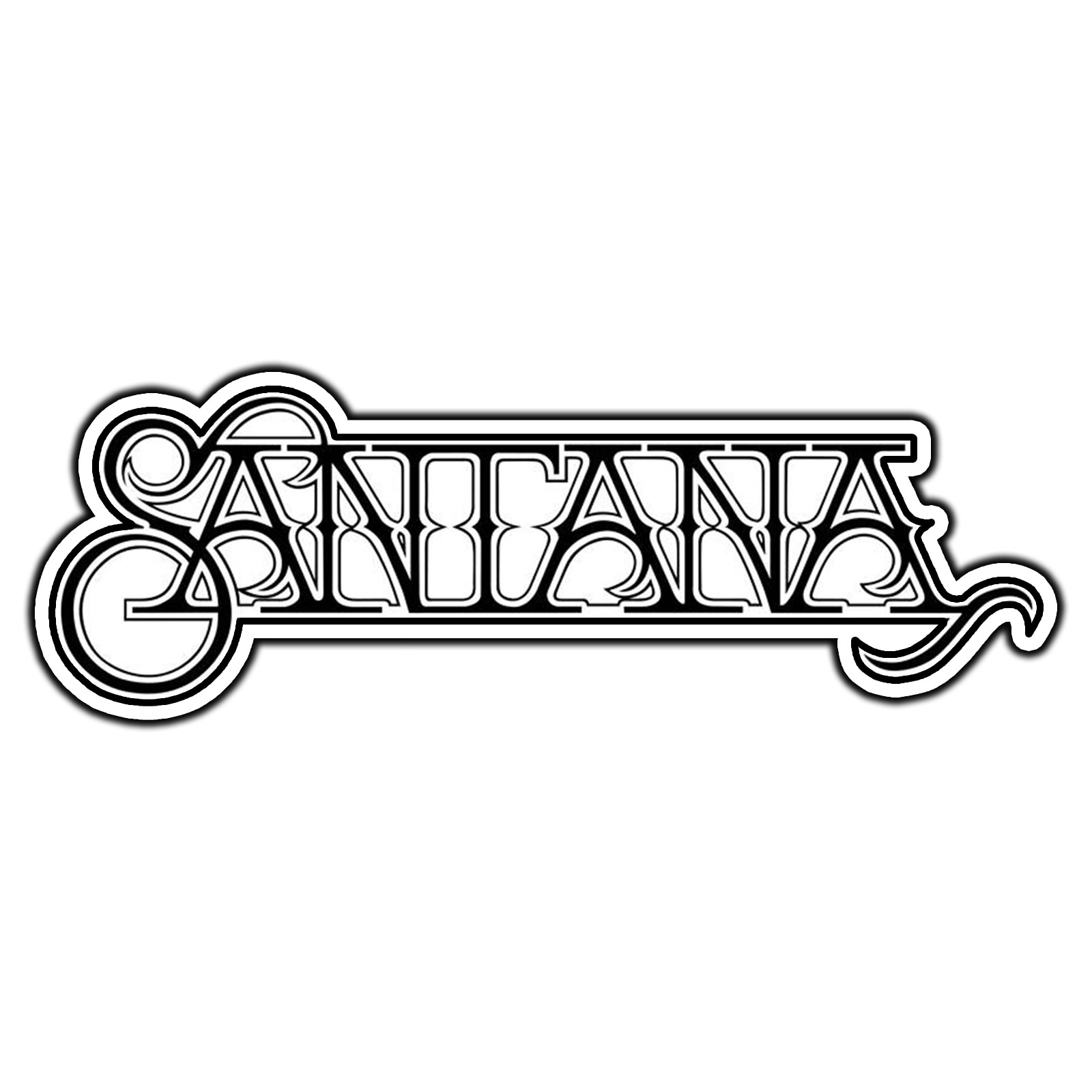 Santana Rock Band B&W Logo #1 Sticker Waterproof Vinyl Decal Die-Cut Laptop Car