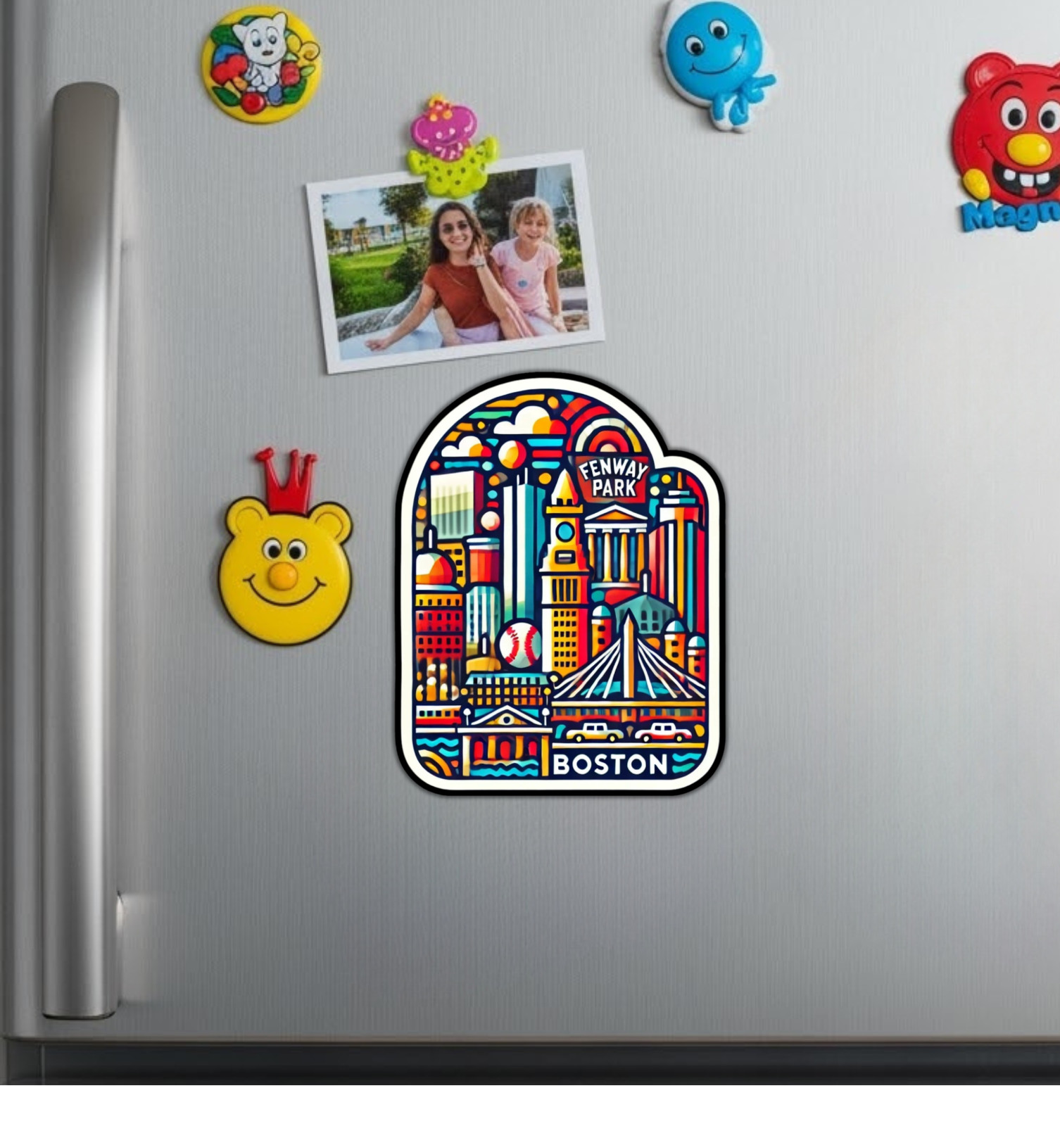 Boston Massachusettes Fridge Magnet or Laptop Sticker