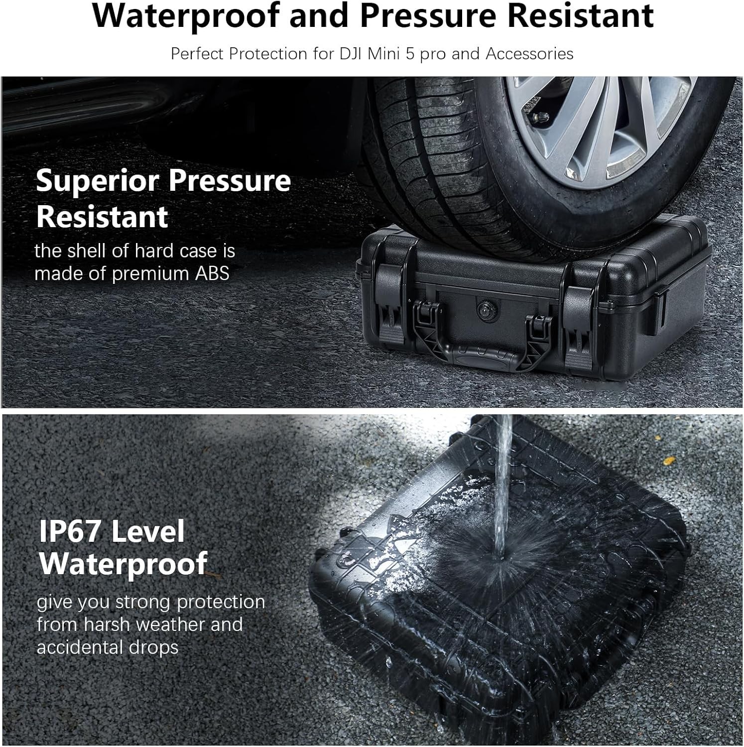 Hard Case for DJI Mini 5 Pro RC2 Waterproof Carrying Case Drone Storage Bag