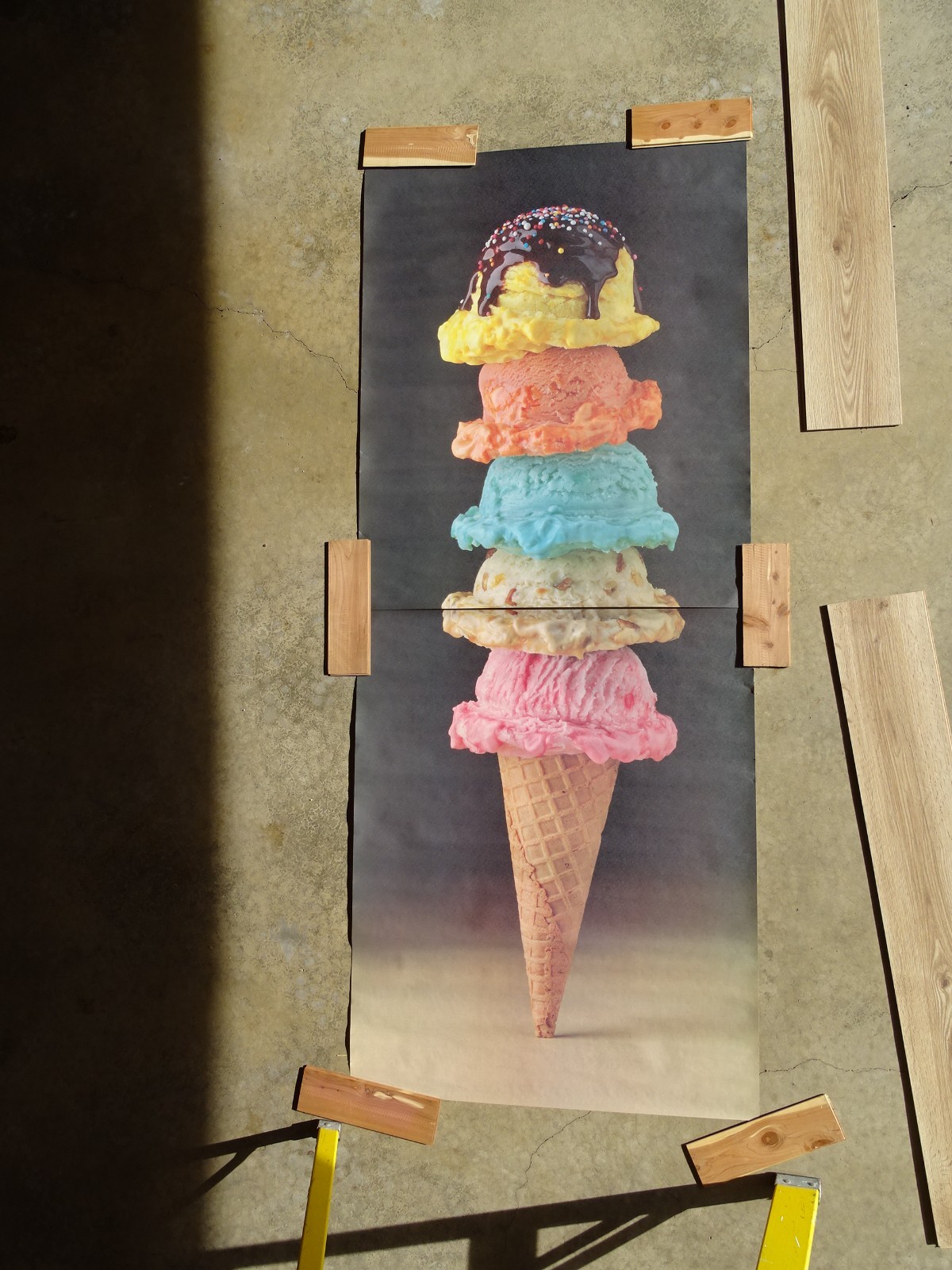 Food Challenge GIANT 5 Scoop Ice Cream Photo Door Wall Mural Poster 82.5” X 34”
