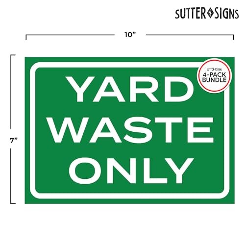 4pk Yard Waste Stickers 10"x7" Weatherproof Vinyl