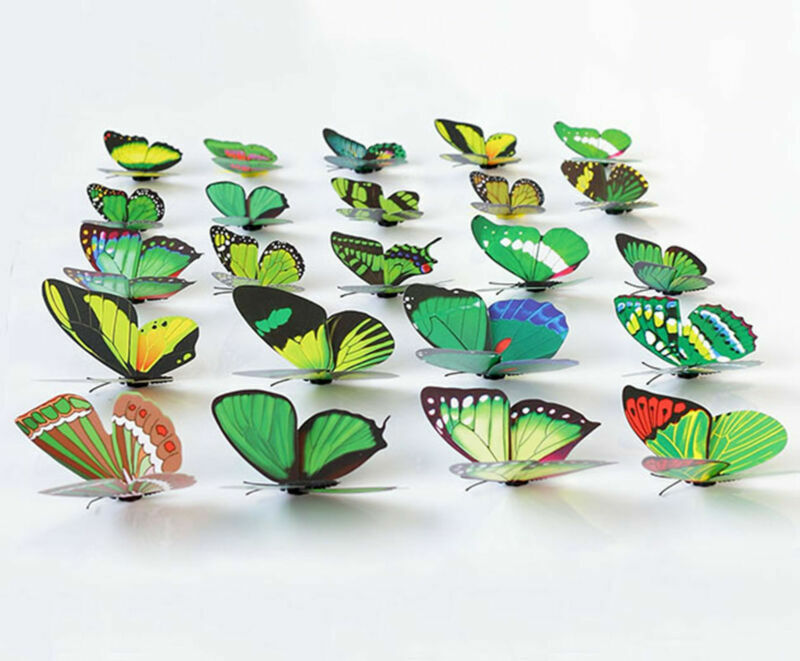 Lot Multi-color 3D Artificial Butterflies – Home Party Wedding Favor Decorations