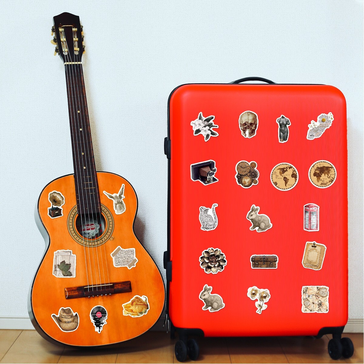 100pcs Retro Cottagecore Vintage RANDOM STICKER PACK, 115