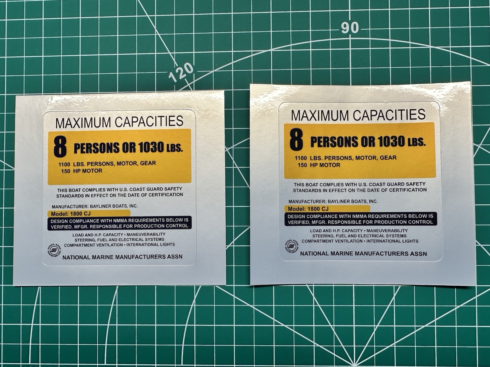 Custom Boat Capacity Sticker – Special Order