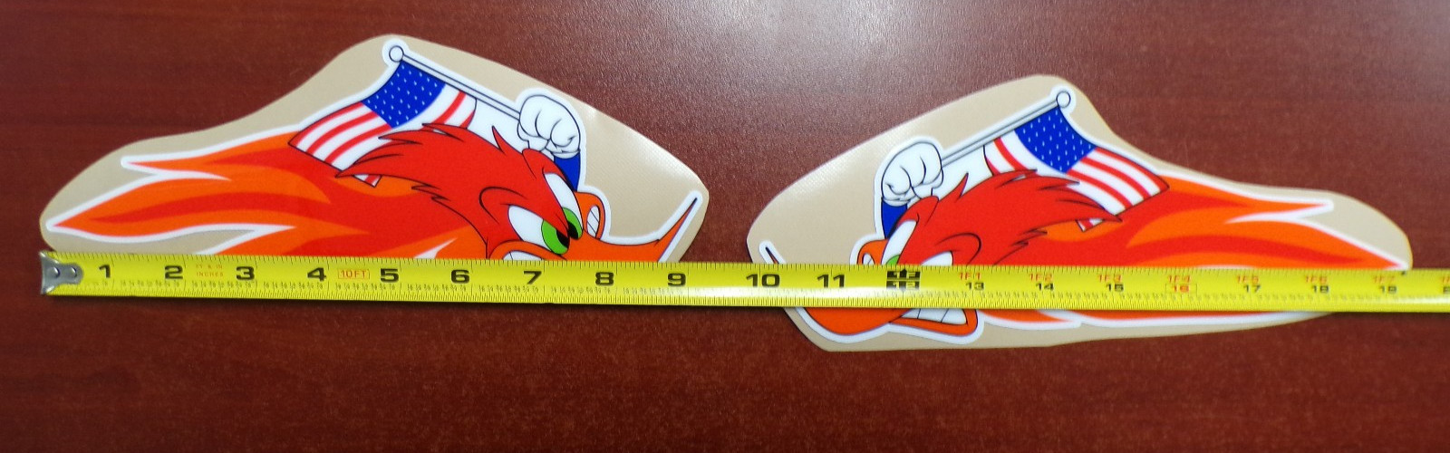 HONDA OLD SCHOOL USA MADE FLAG CORRECT WOODY WOODPECKER GRAPHIC STICKER
