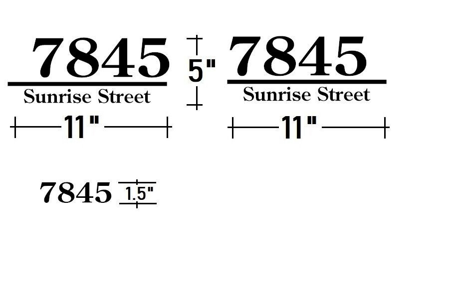 SET OF 3 CUSTOM MADE PERSONALIZED VINYL MAILBOX NUMBERS ADDRESS DECAL, (Model 3)