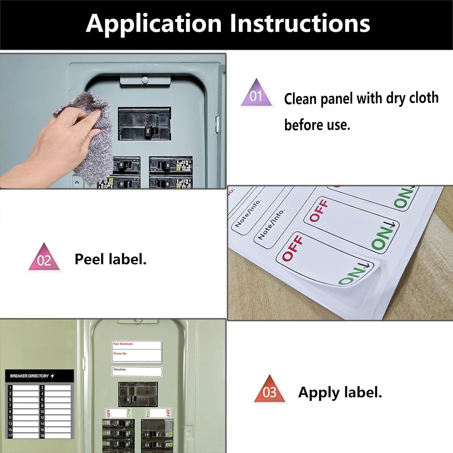 Electrical Panel Labels Kit – 48 Circuit Breaker Stickers, Premium Waterproof Ea