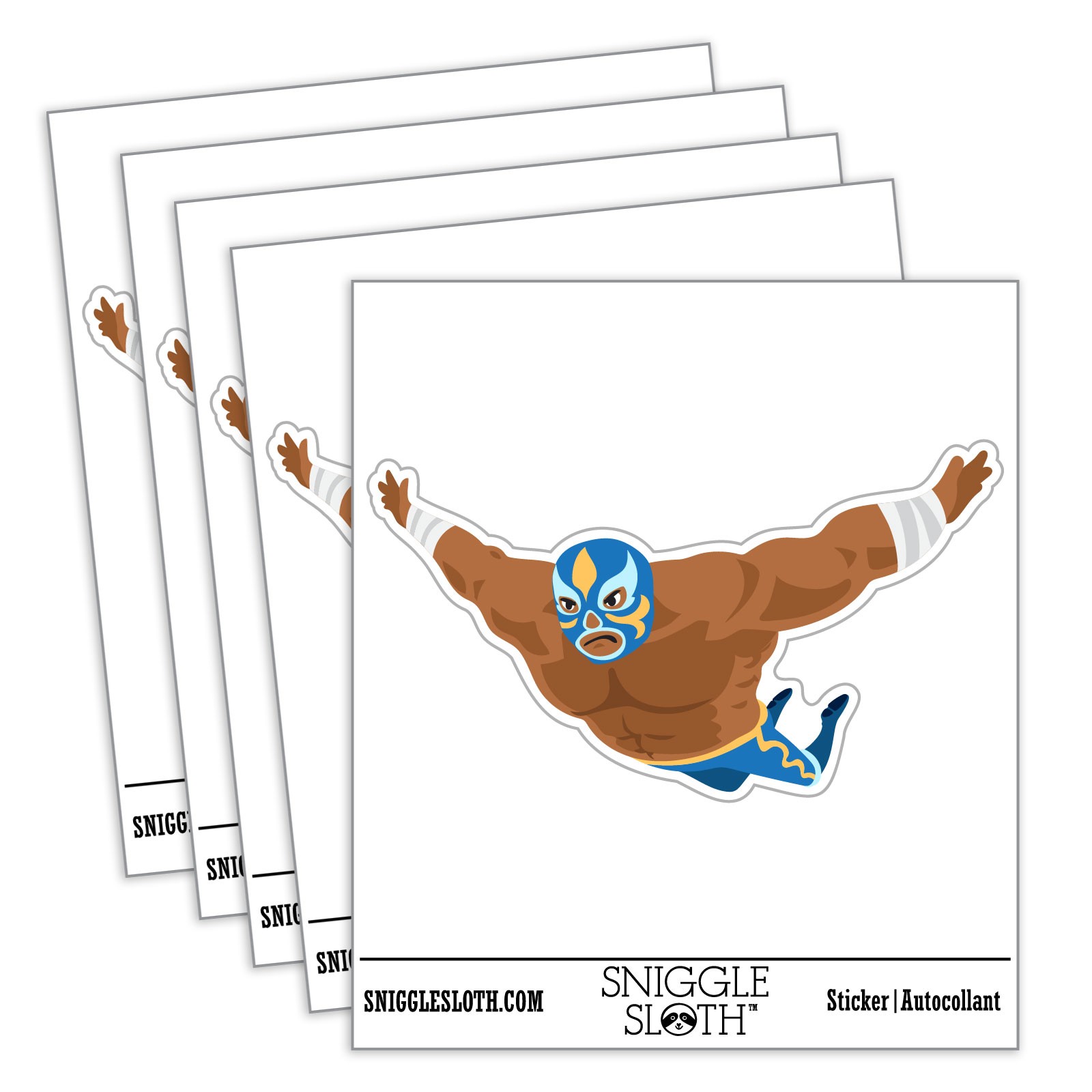 Luchador Masked Wrestler Flying Air Waterproof Vinyl Decal Sticker Set – 5 Pack