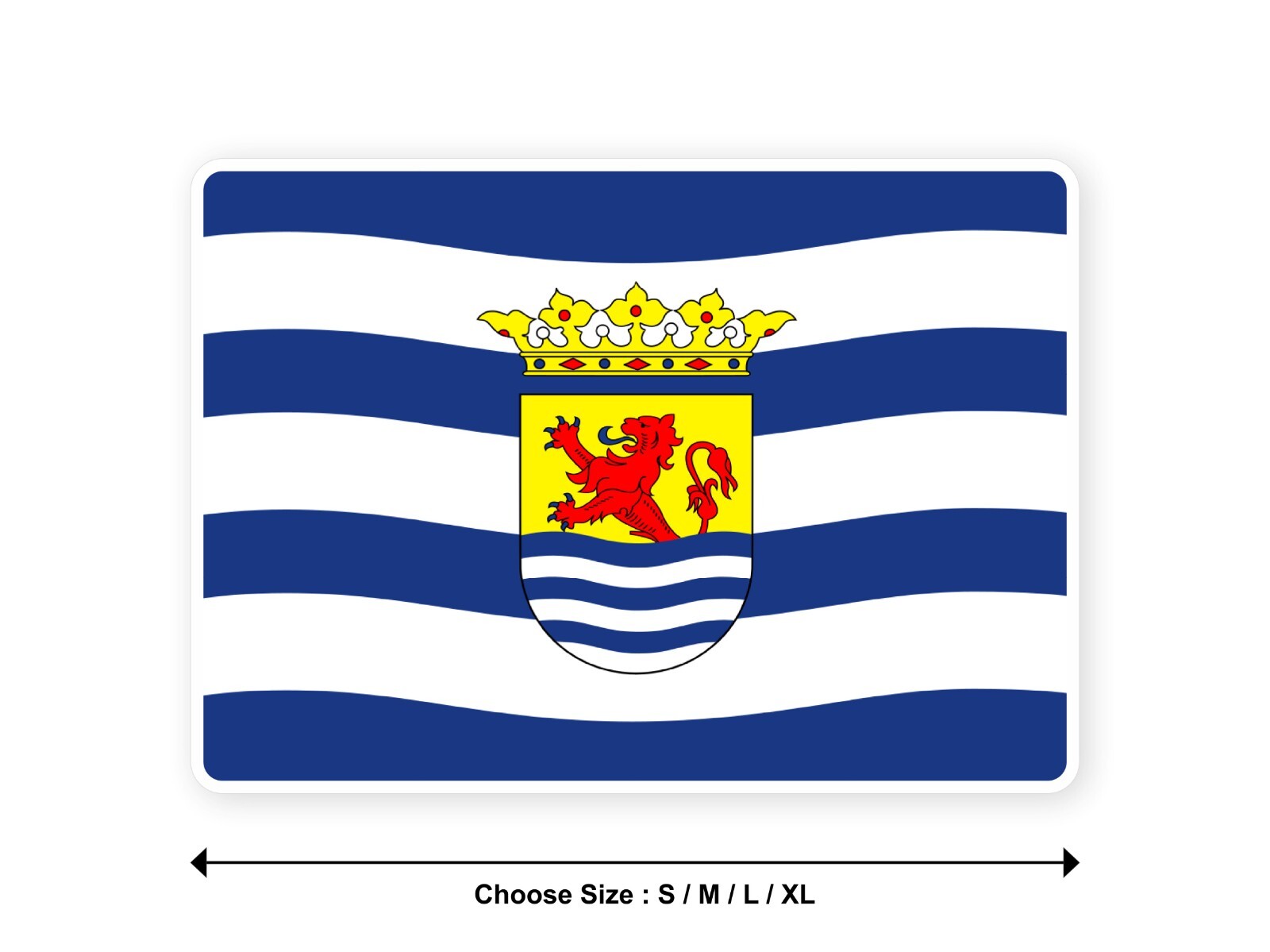Sticker flag NETHERLANDS ZEELAND province 3,9′′(S) -11′′(XL) decal
