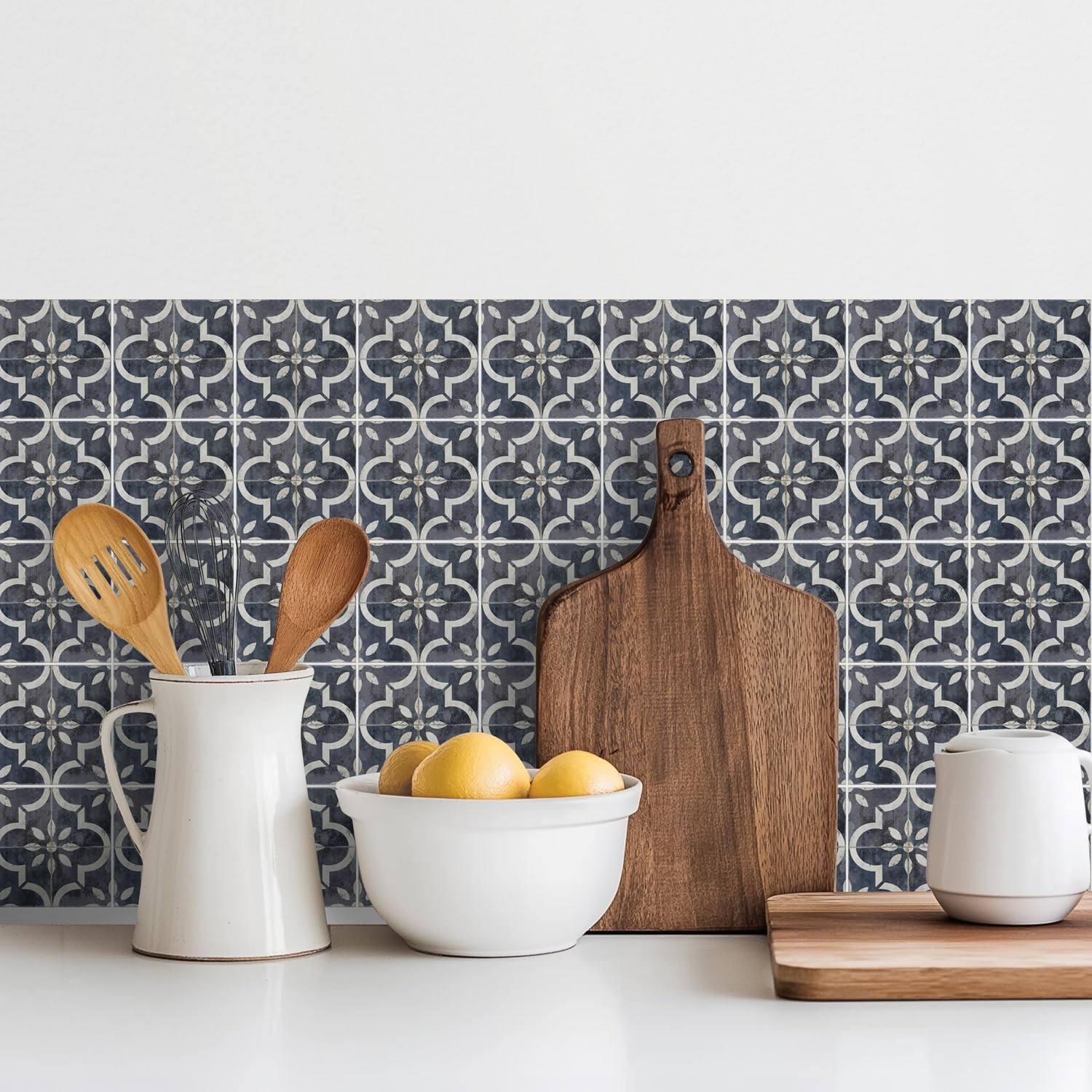 Peel‑and‑Stick Kitchen Backsplash Tiles, 30 PCS 4×4 Inch Neutral Boho Morocca…
