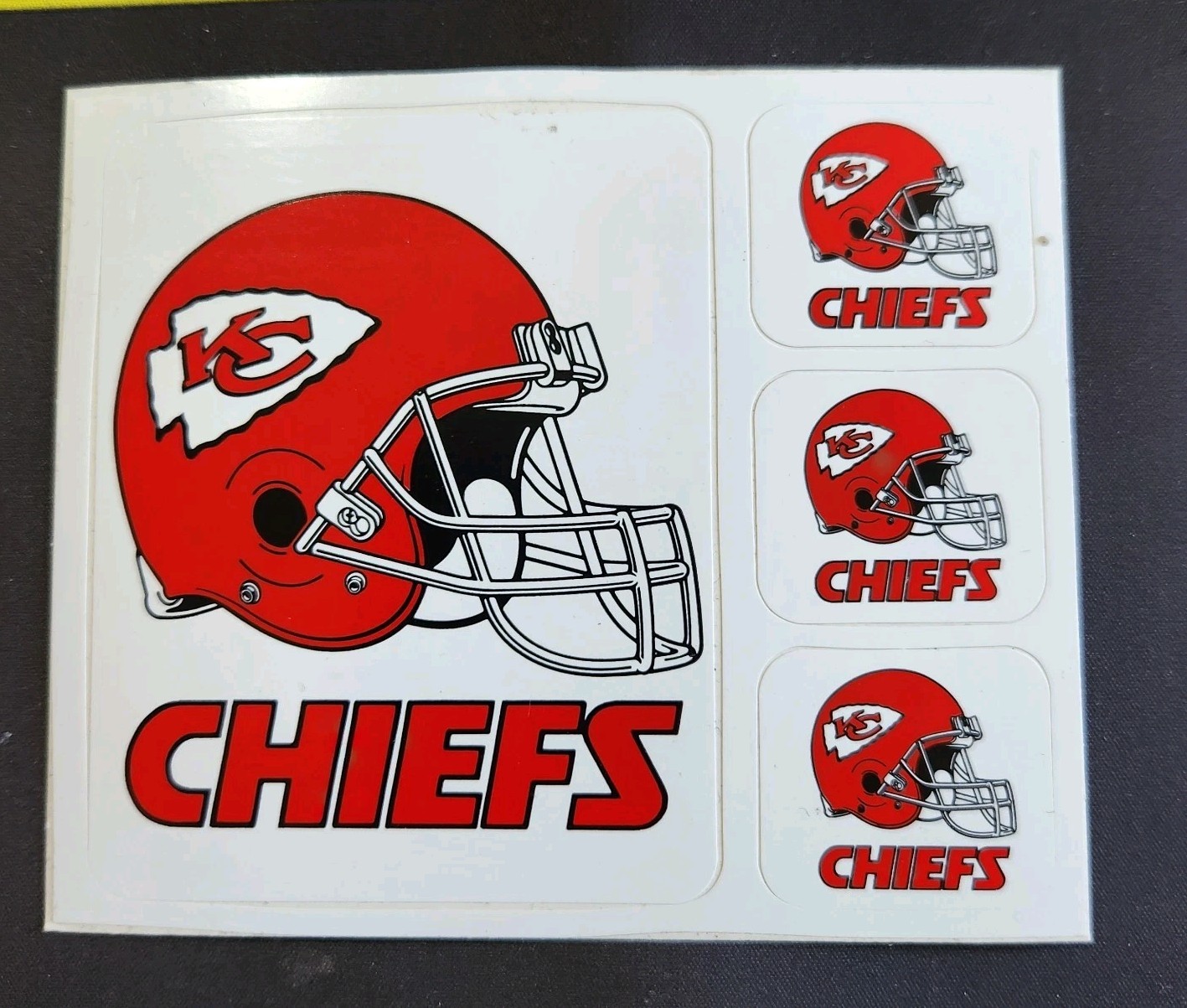 Kansas City Chiefs Helmet Set Of 4 Logo Football Stickers