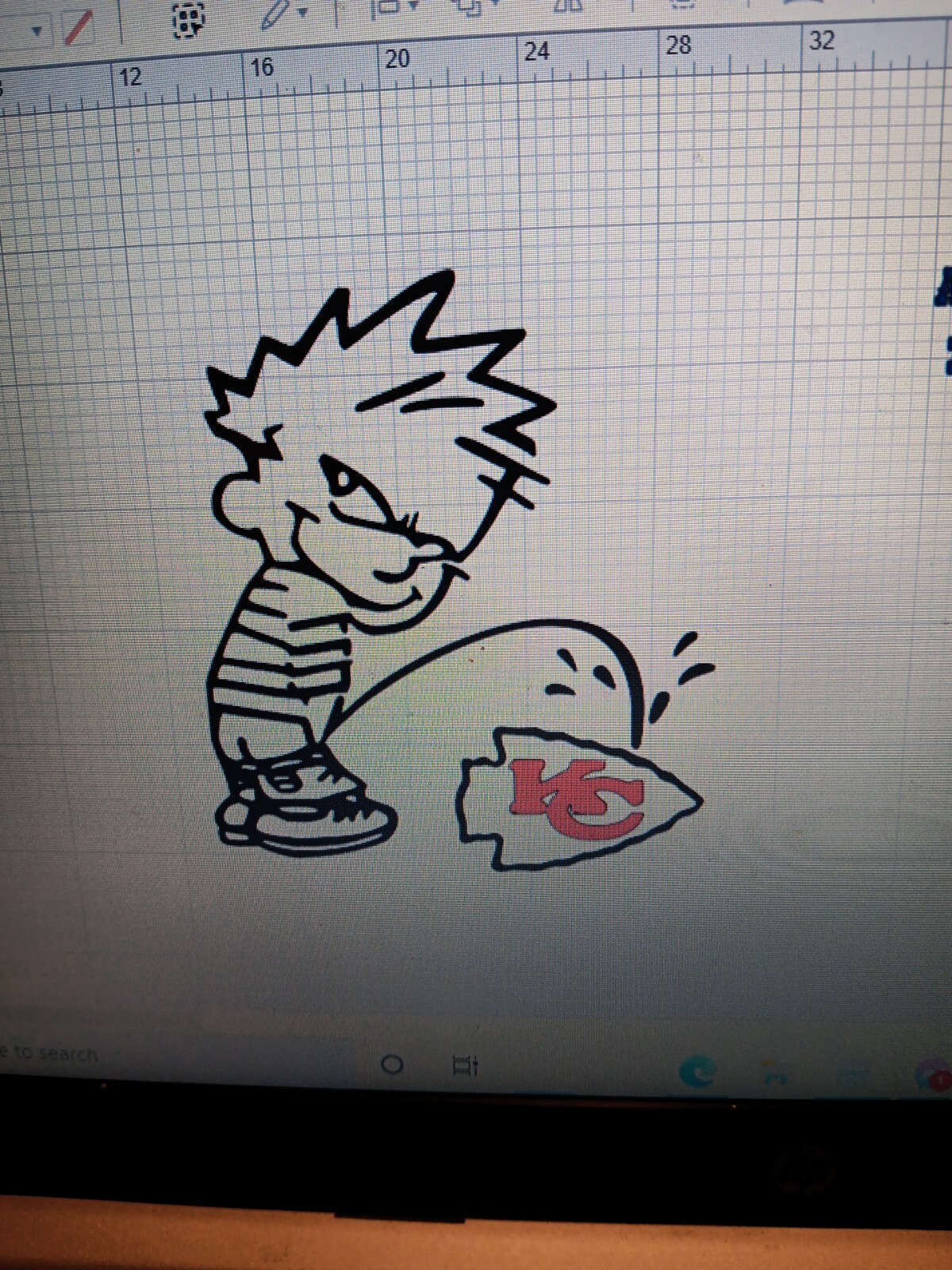 Calvin Peeing Iron On