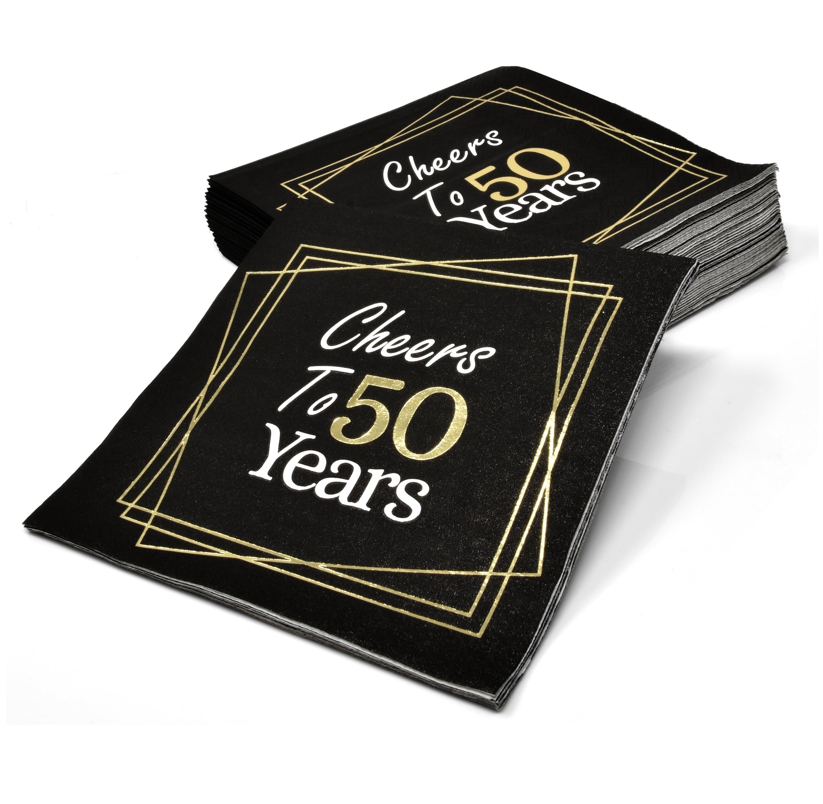 Gift Boutique 100 Count Cheers to 50 Years Cocktail Beverage Napkins Disposab…
