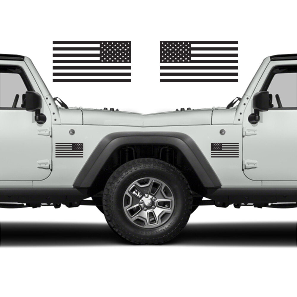 American Flag Decals – 3×5 Inch – Pair of 2 – Mirrored For Both Sides 28 Colors!