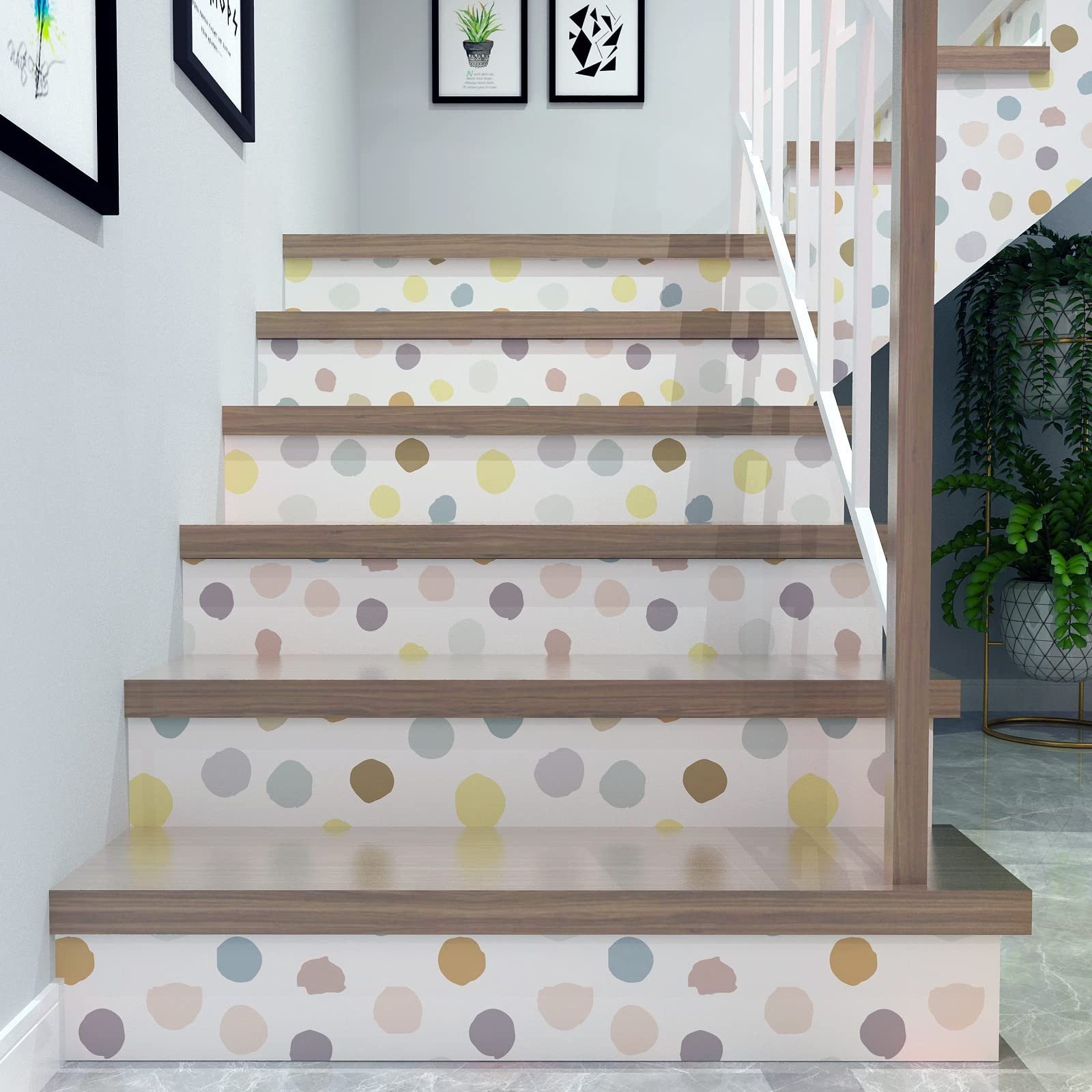 Kids Wallpaper Peel and Stick Colorful Polka Dot Wallpaper 17.5"x120" Self Ad…