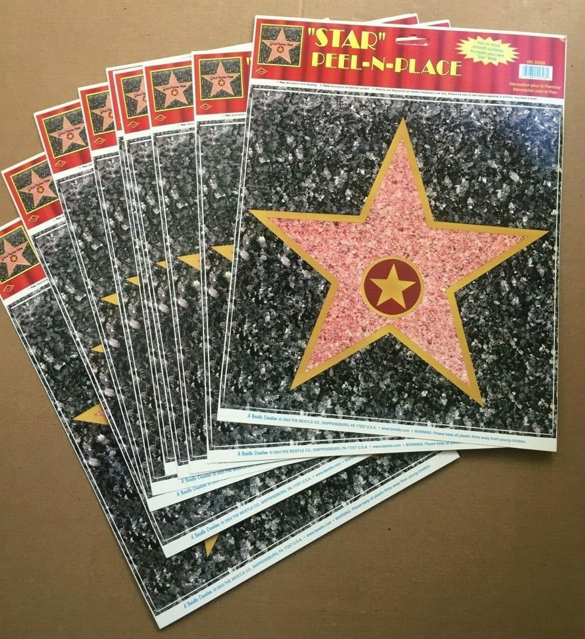 One HOLLYWOOD WALK OF FAME STAR wall sticker big decal YOU ADD YOUR NAME Free 5'