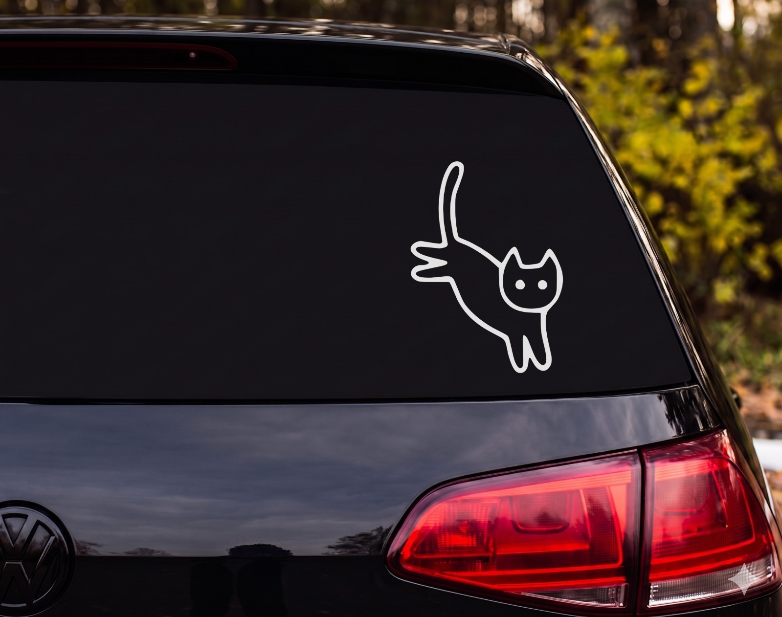Jumping Stick Figure Cat Funny Vinyl Decal Sticker Car Laptop | Cat Lover Gift
