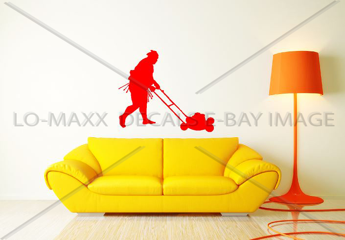 Sumo Wrestler Cutting Grass Lawn Maintenance Weekend Warrior Die Cut Vinyl Decal