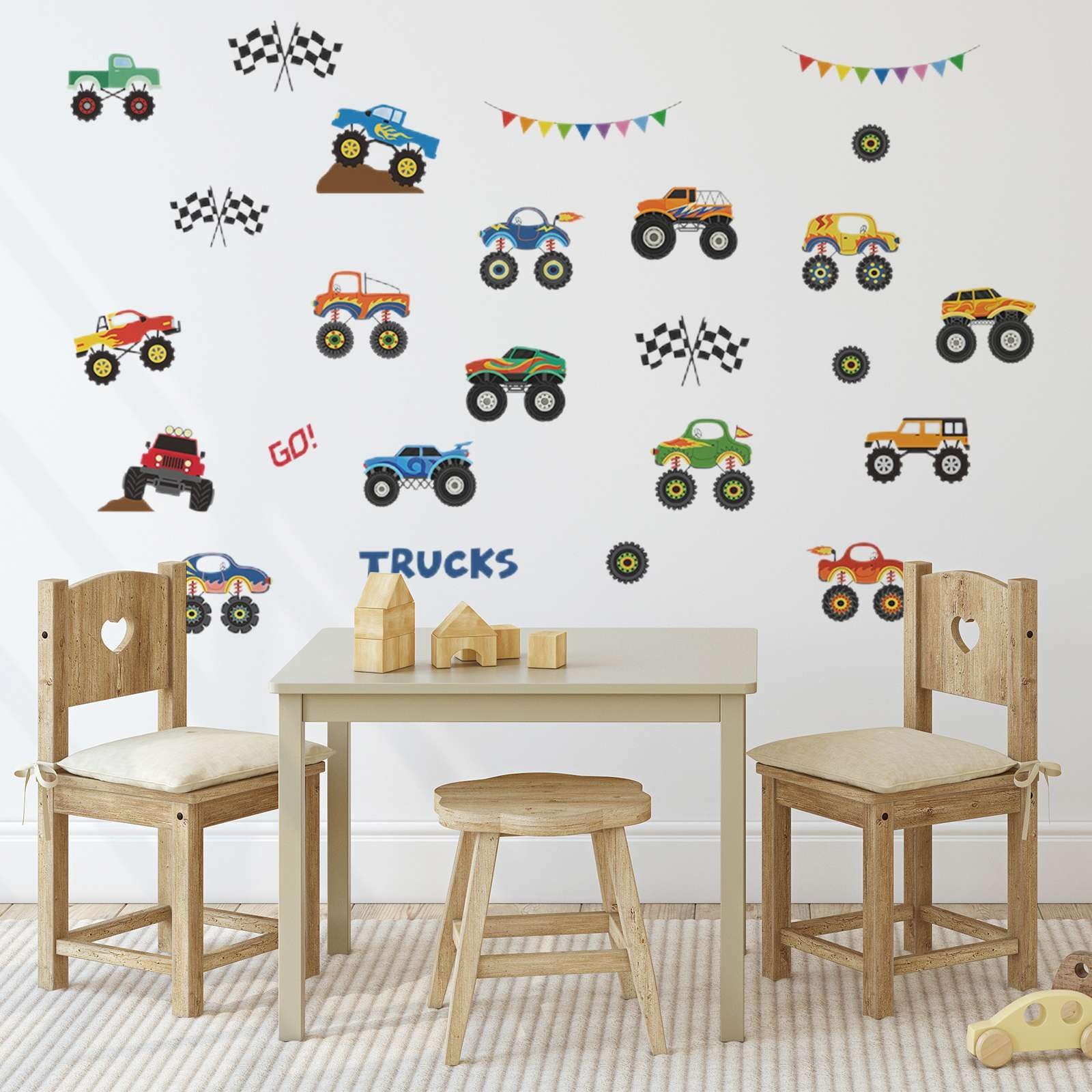 25 Pieces Monster Truck Stickers Wall Decals Wall Stickers for Bedroom for Li…