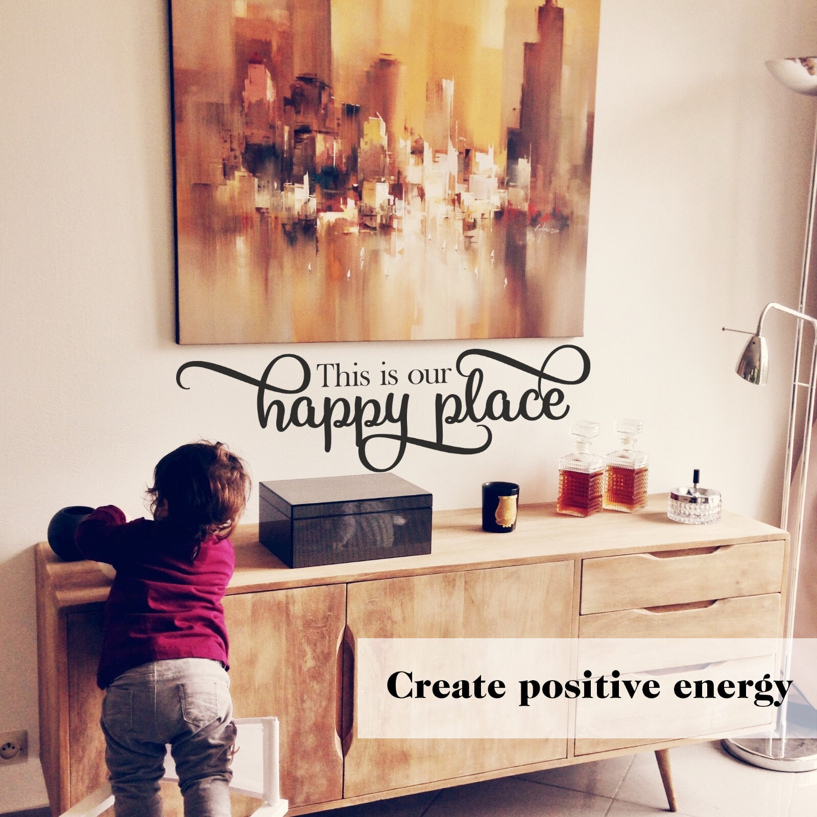 This is Our Happy Place Home Wall Decal Sticker Quote for Bedroom Vinyl Wall Art