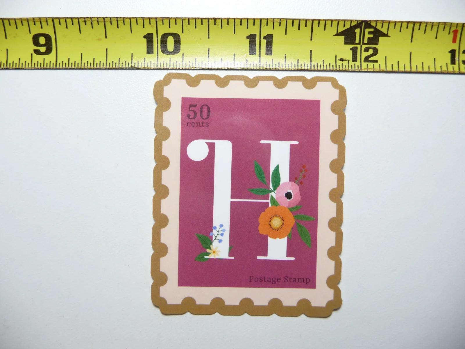 MONOGRAM LETTER H WILDFLOWERS WILD FLOWERS #50 SMALL STICKER DECAL ART ARTWORK