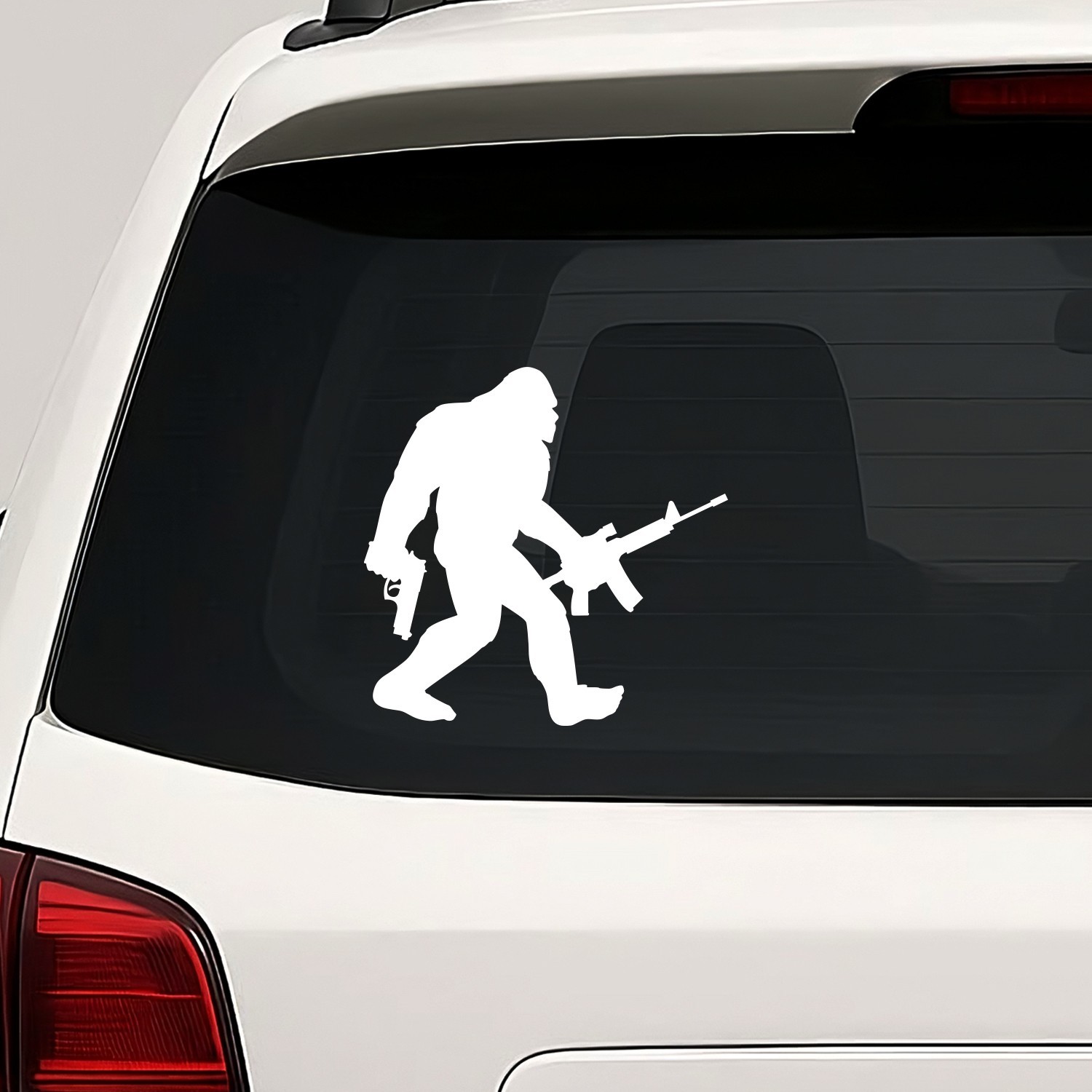 Sasquatch Pistol Rifle Vinyl Die Cut Decal Sticker – Bigfoot Gun Rights 2A AR15