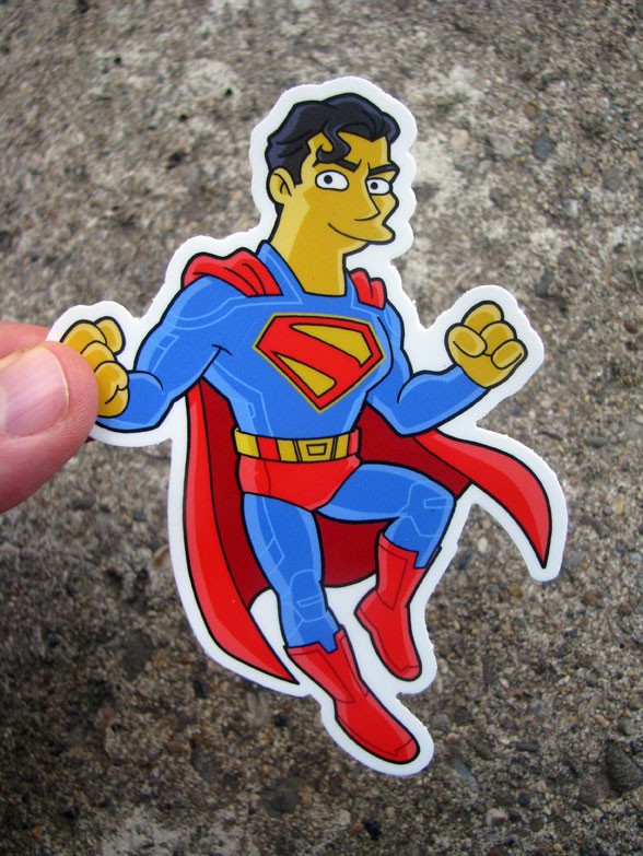 Superman 2025 Movie Cartoon Sticker Skateboard Laptop DC Comics Decal