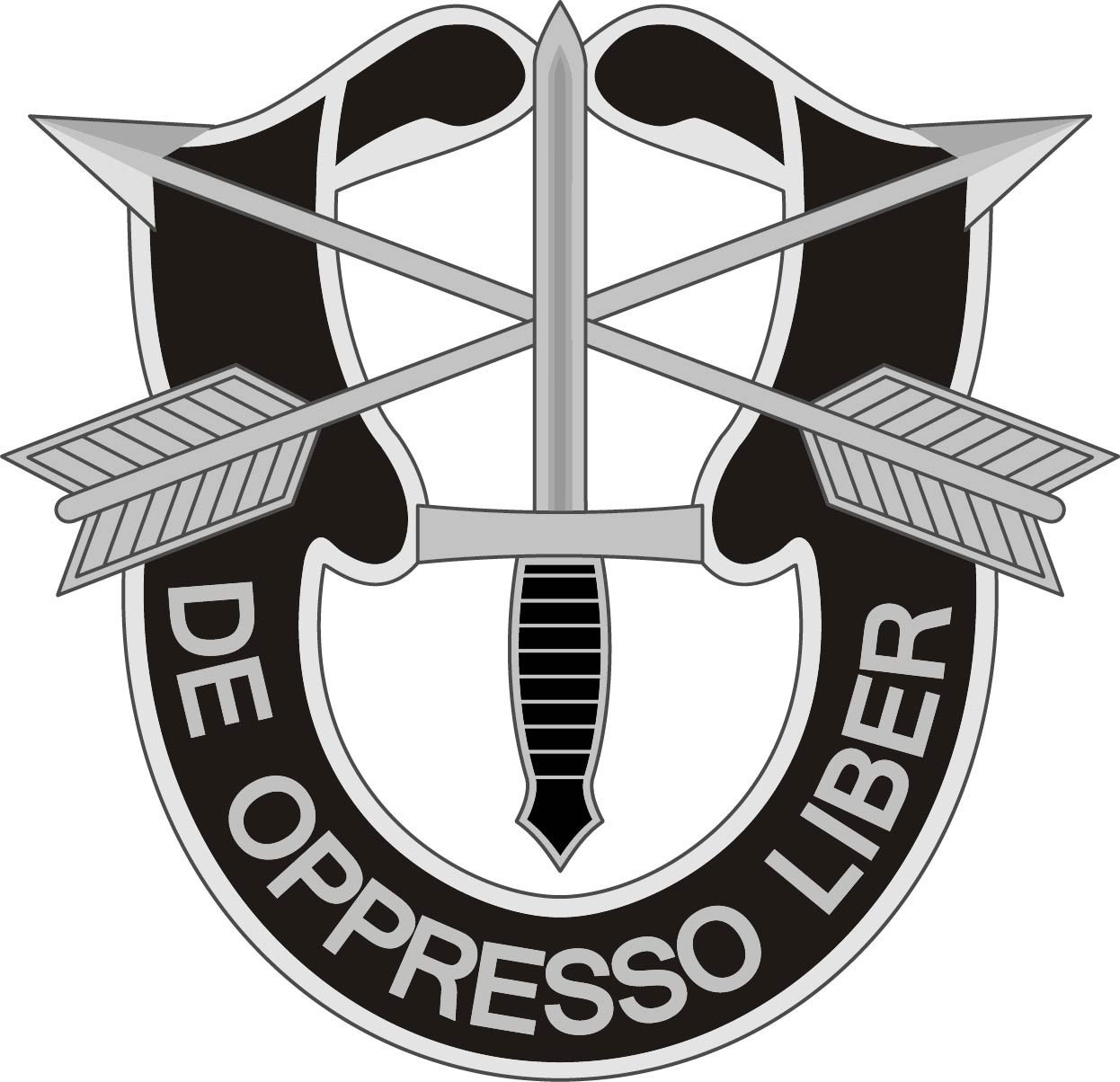 US Army Special Forces Crest Decal, UV Perma-Sticker, No Background, 3" SF