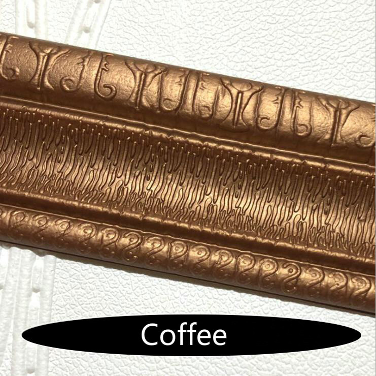 3D Pattern Baseboard Wall Skirting DIY Sticker Foam Waterproof Border Home Decor