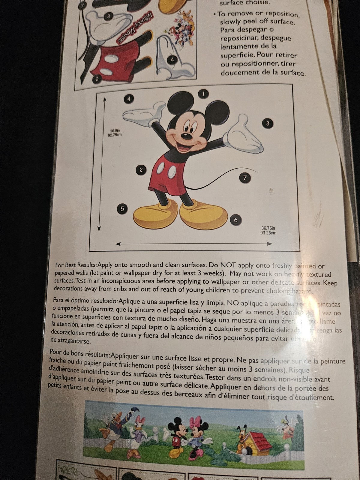 Disney Mickey Mouse Wall Stickers Giant 37" RoomMates 10 Decals Kids Decor – NEW