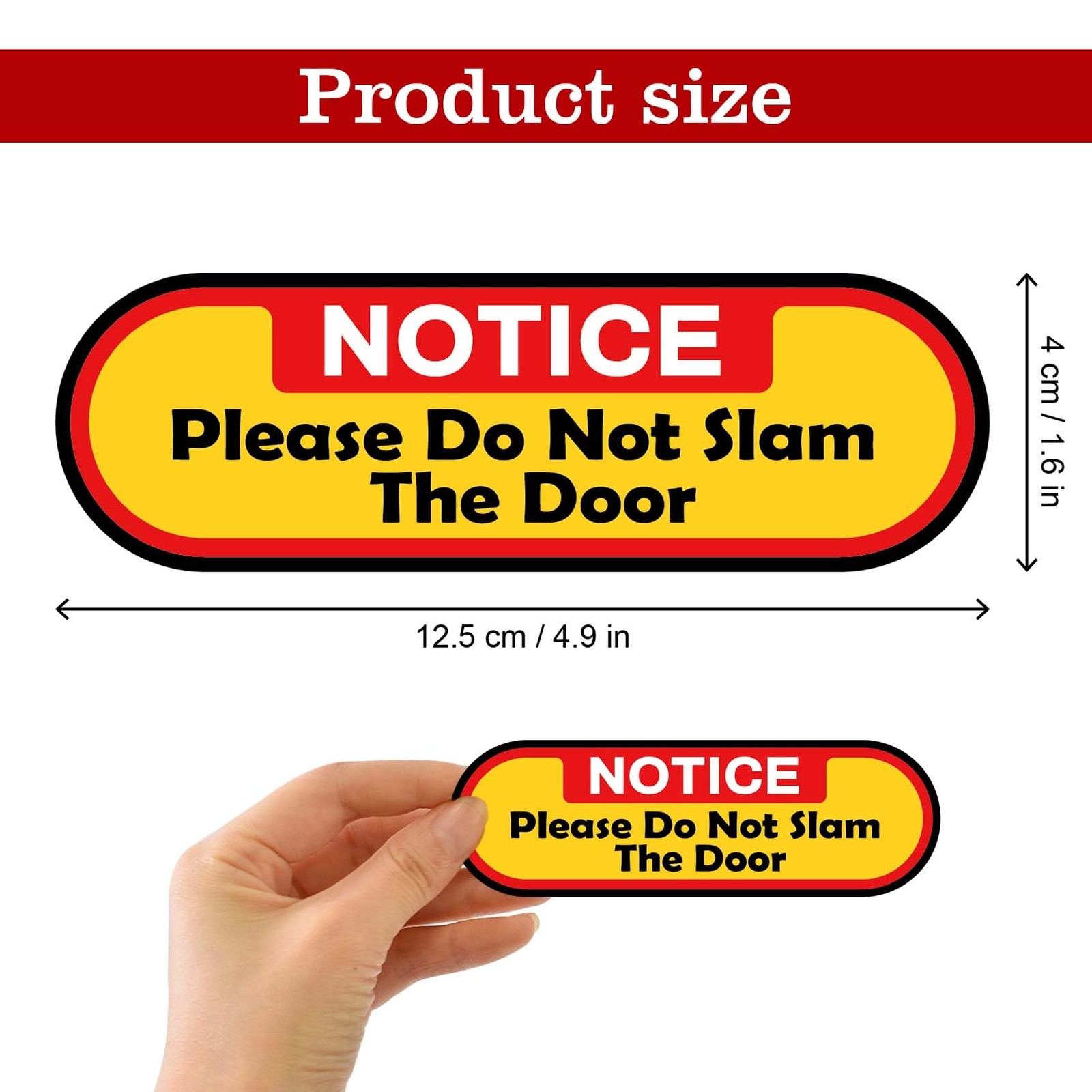 Please Do Not Slam The Door Vinyl Stickers for Car, 4Pcs 5×1.7inches Decal for