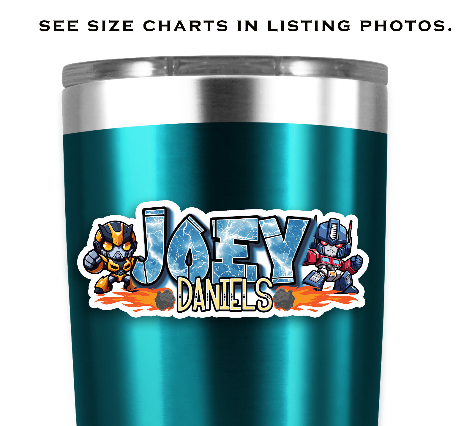 Custom Name Sticker · Personalized Vinyl Decal · Cool Boys Aesthetic Robot Hero
