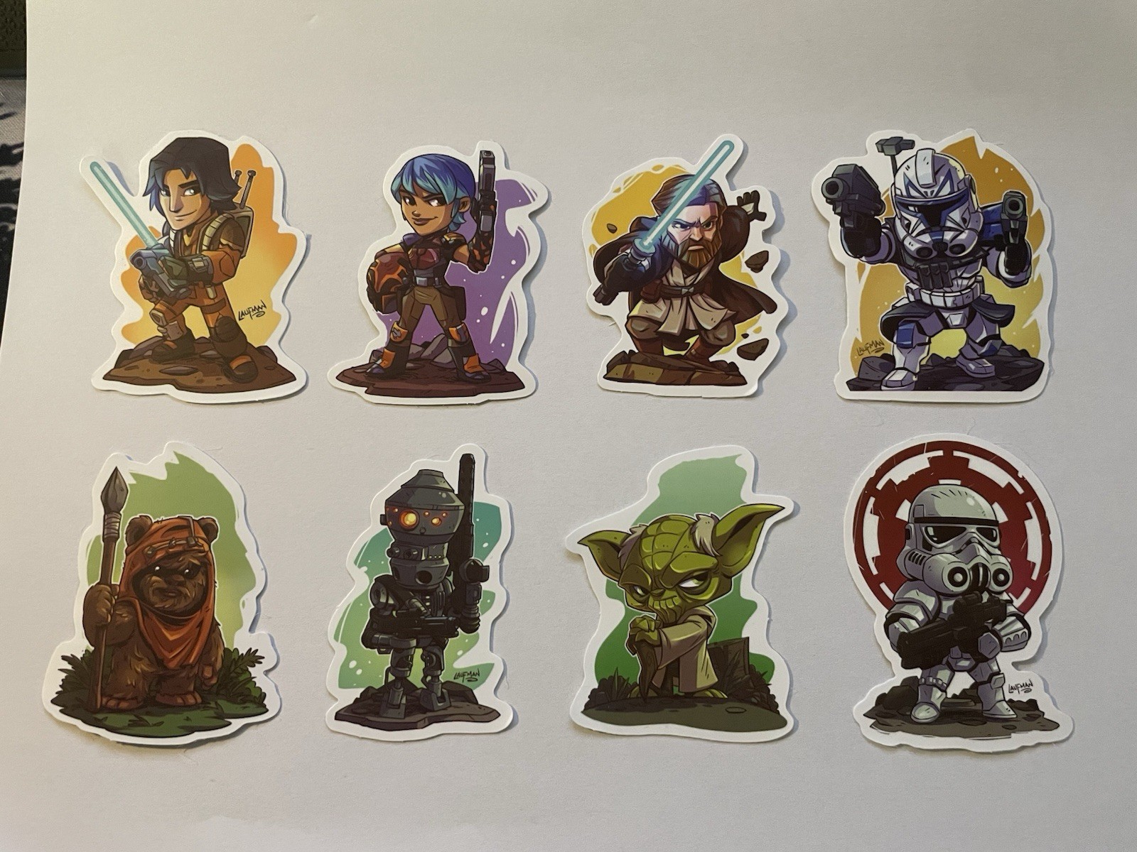 Star Wars Stickers – Variety Set (Set of 8 Stickers As Shown) – Penny For Size