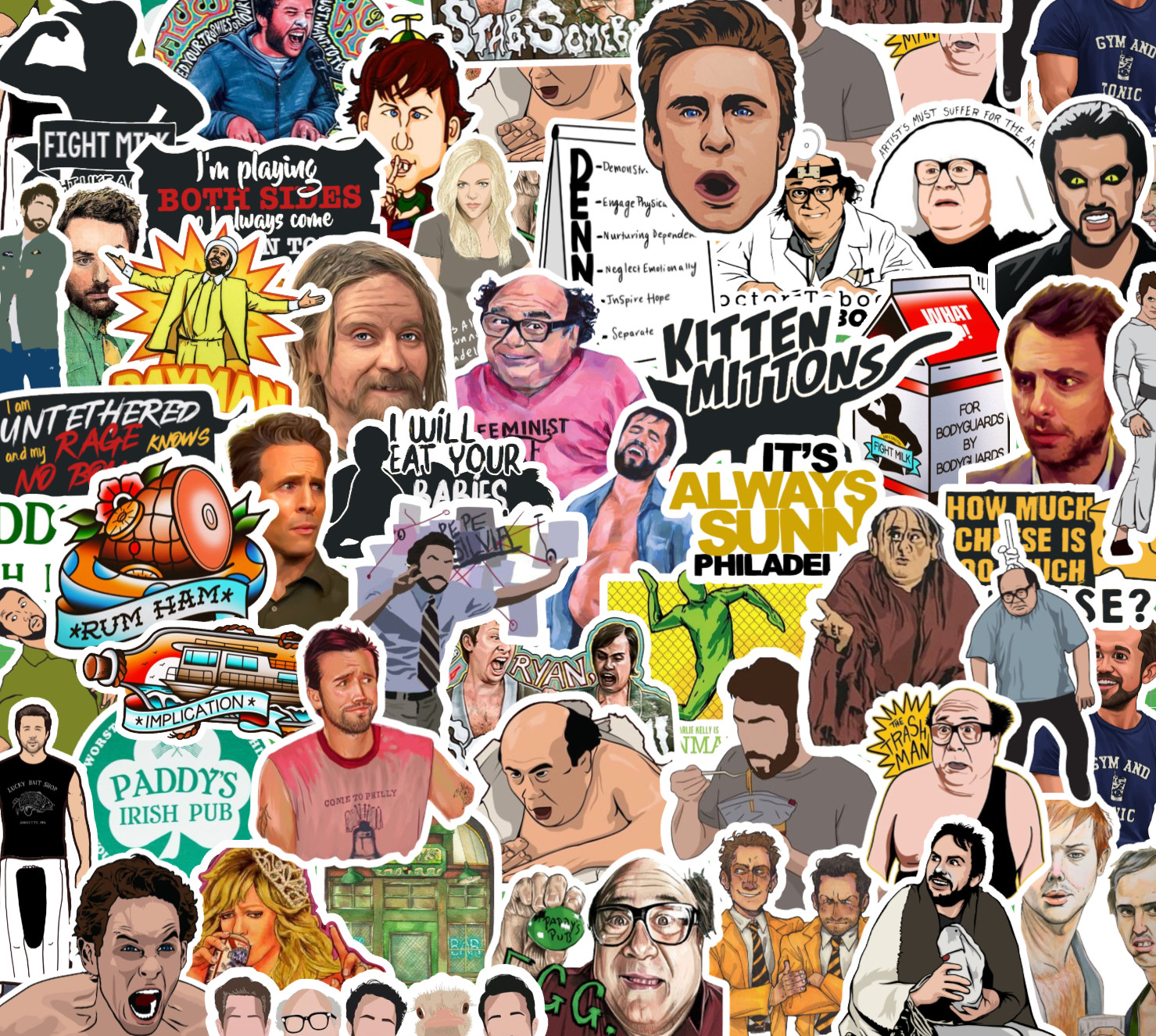 25/50 Always Sunny in Philadelphia Sticker Pack – Waterproof Vinyl – Dennis Dee