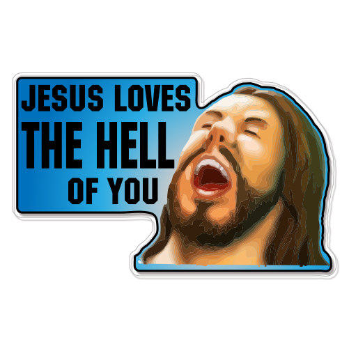 Jesus Loves car bumper sticker decal 6" x 4"
