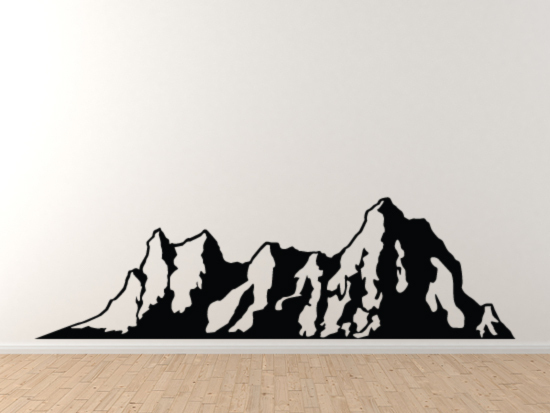 Landscape Decor – Mountain Range Silhouette Shadow Version 3- Vinyl Wall Decal