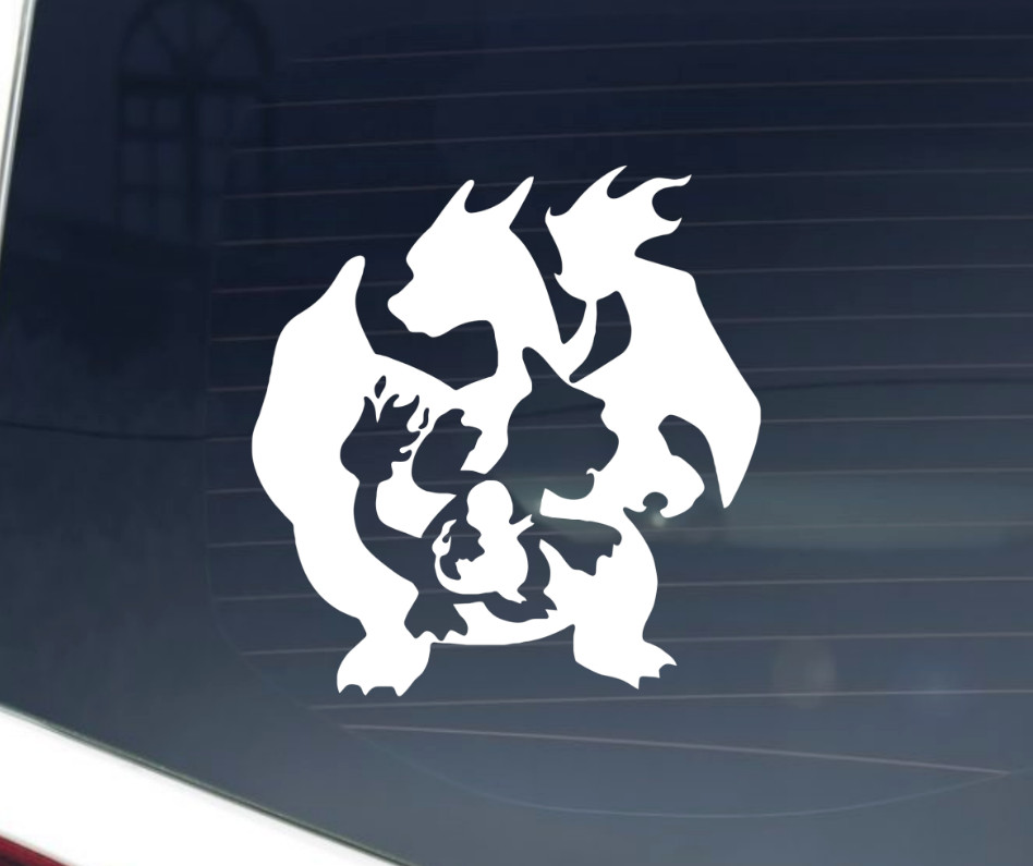 Charizard evolution CNC cut Decal Vinyl Sticker -Pic from multiple colors! O651