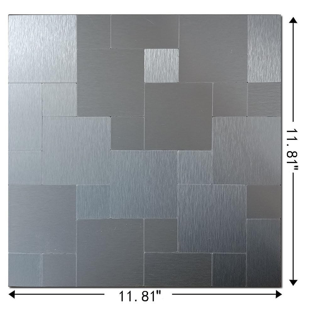 Peel and Stick Metal Backsplash Tiles, Self Adhesive Aluminum Mosaic 3D Wall …