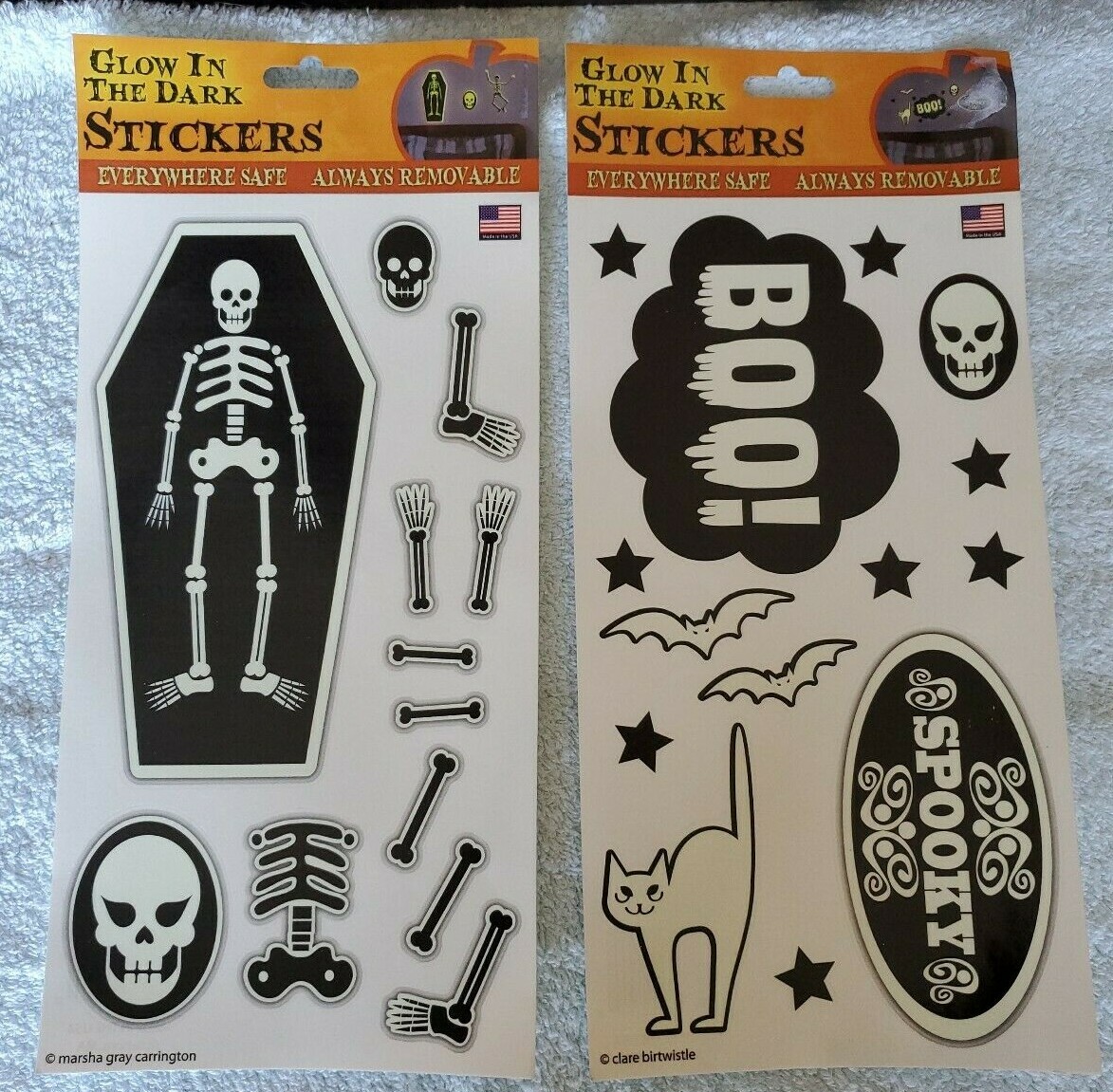 The Peel People Glow in the Dark Removable Halloween Stickers 7 Sheets