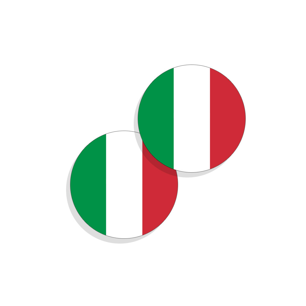Italy Flag Stickers Flag Decals Vinyl Round Indoor Outdoor Circles 4 pack