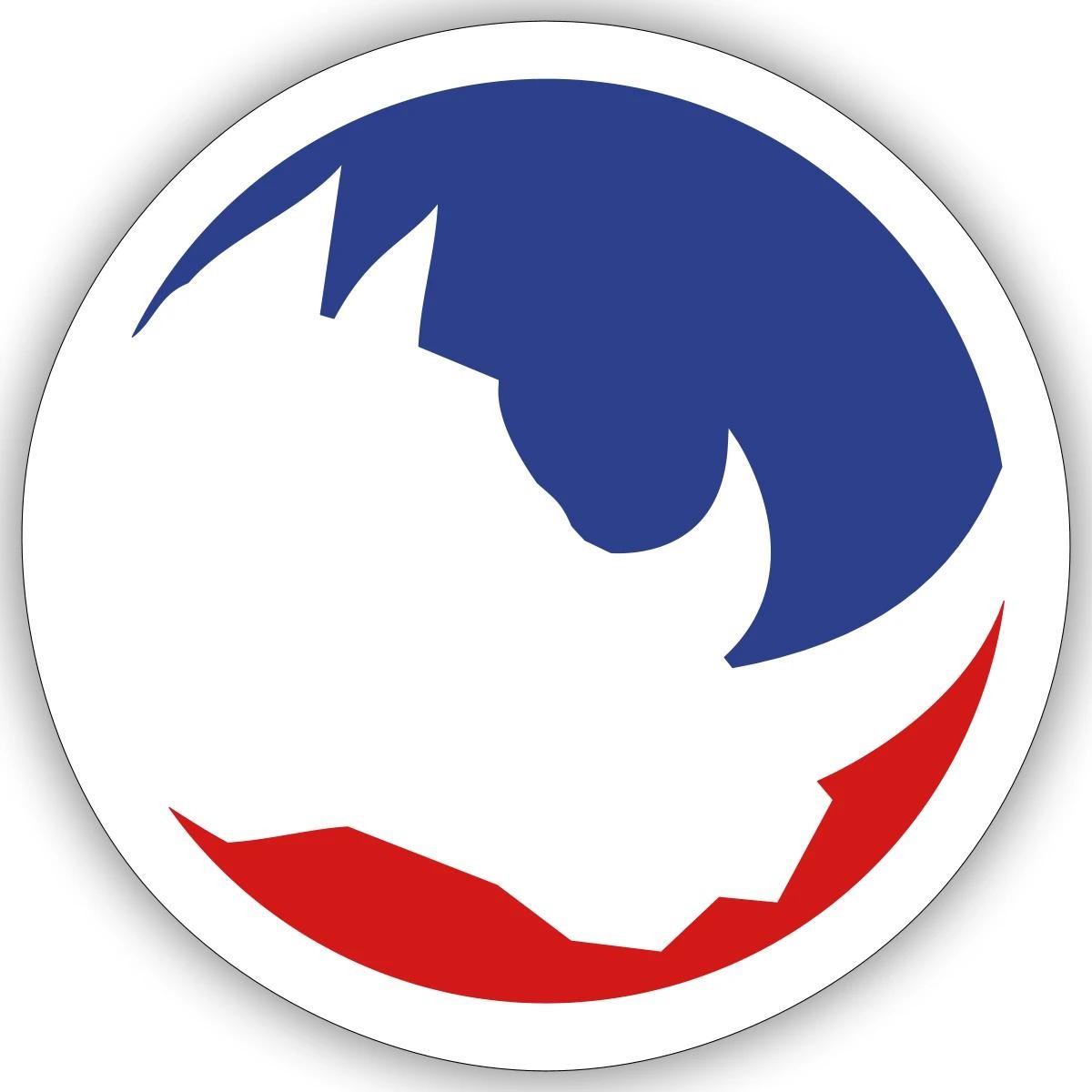 Dynamic Colorful Rhino Silhouette Logo Sticker, max. 4 x 4"