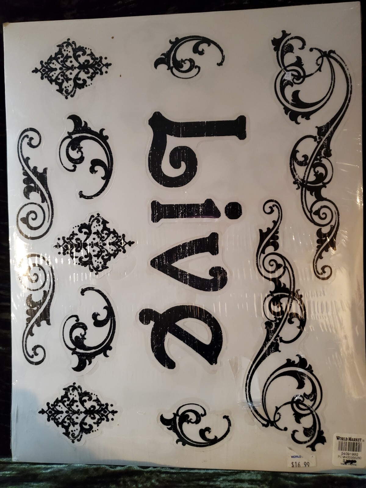 LIVE LAUGH LOVE Wall Decals/Stickers, Art-A-Peel, 4 Sheets 11" x 14"