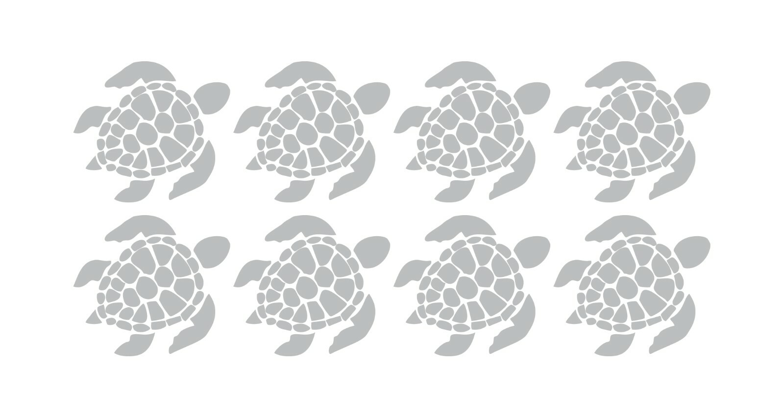 8 Sea Turtles – Etched Glass Decals – For Shower Doors, Windows and More