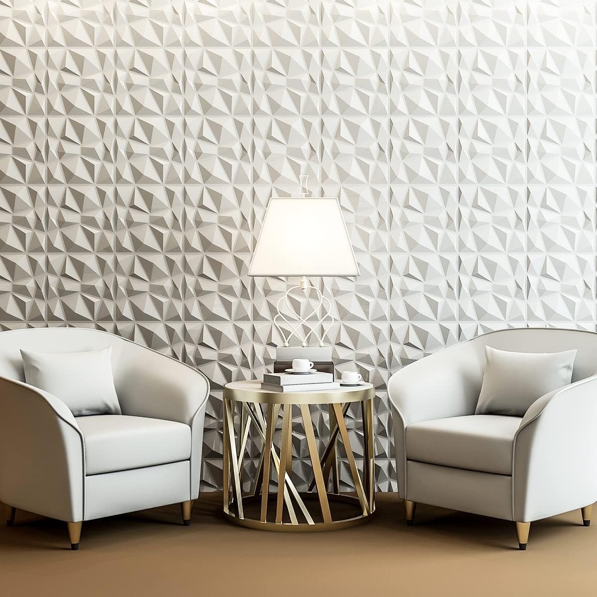 White Matte Decor Panels 11.8"x11.8" 33 Tiles