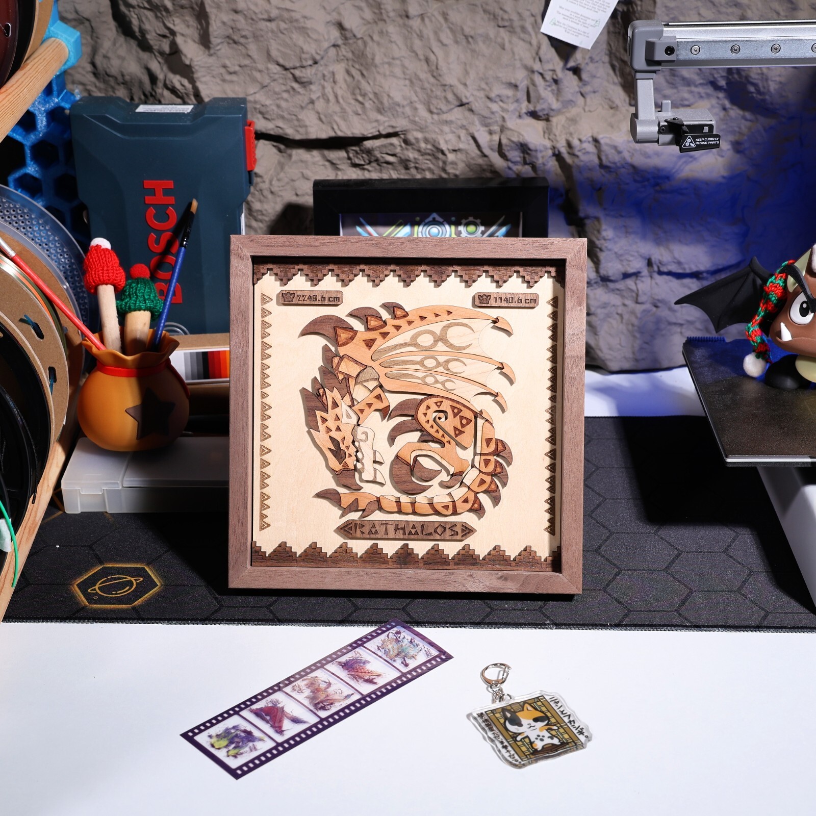 Handcrafted Rathalos Wooden Artwork | Perfect Gift for Monster Hunter Fans Gift