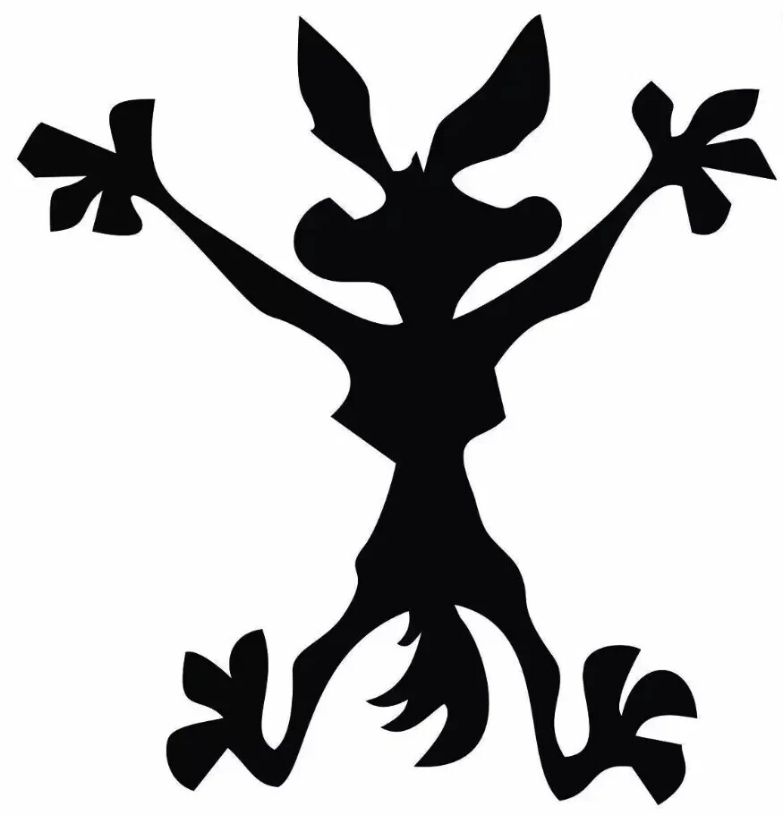 Wile E Coyote Decal / funny Sticker – Choose Color & Size – Road Runner, Splat,