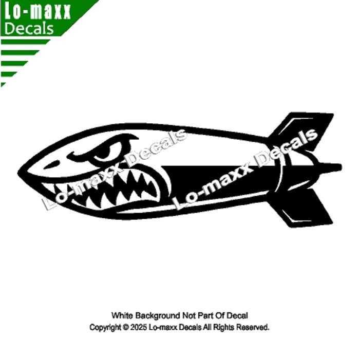 WW 2 Angry Fighter Bomb Sticker Military Nose Art Style Avery Dennison Vinyl