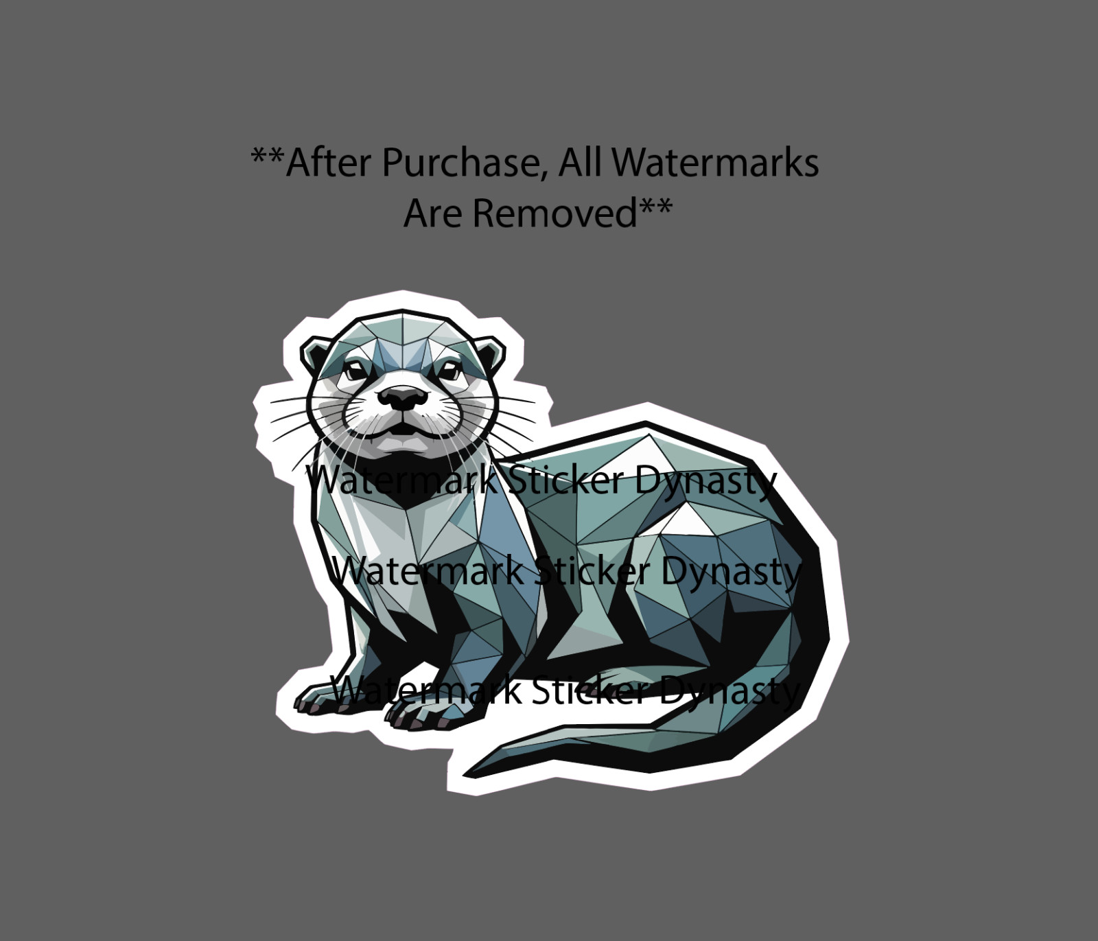 Otter Sticker Waterproof Decal River Geometric Art Animal Outdoor Gift NEW