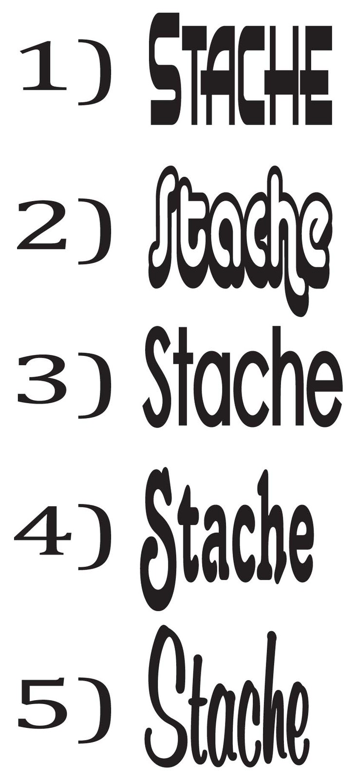 Moustache STACHE Money Jar Vinyl Sticker Decal 5.5"h x 5"w Mustache